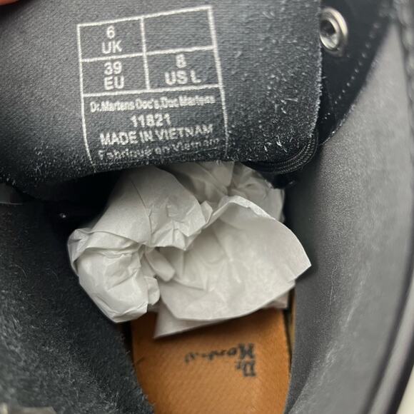 Dr. Martens Black Patent Leather Classic 1460 Lace Up Combat Boots - Picture 8 of 12